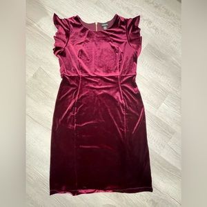 Liz Claiborne Cranberry Velvet Dress - Size 15